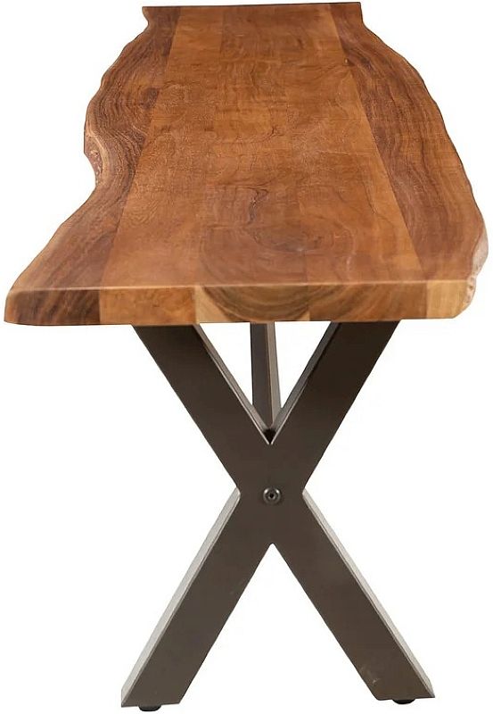 LH Home Live Edge Restore Brown/Gunmetal Grey 70" Bench-4