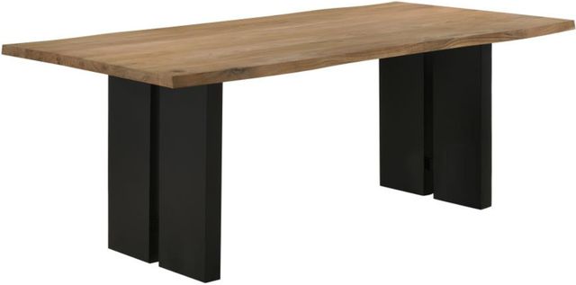 Coaster® Bradshaw Natural Acacia Dining Table with Black Base-0
