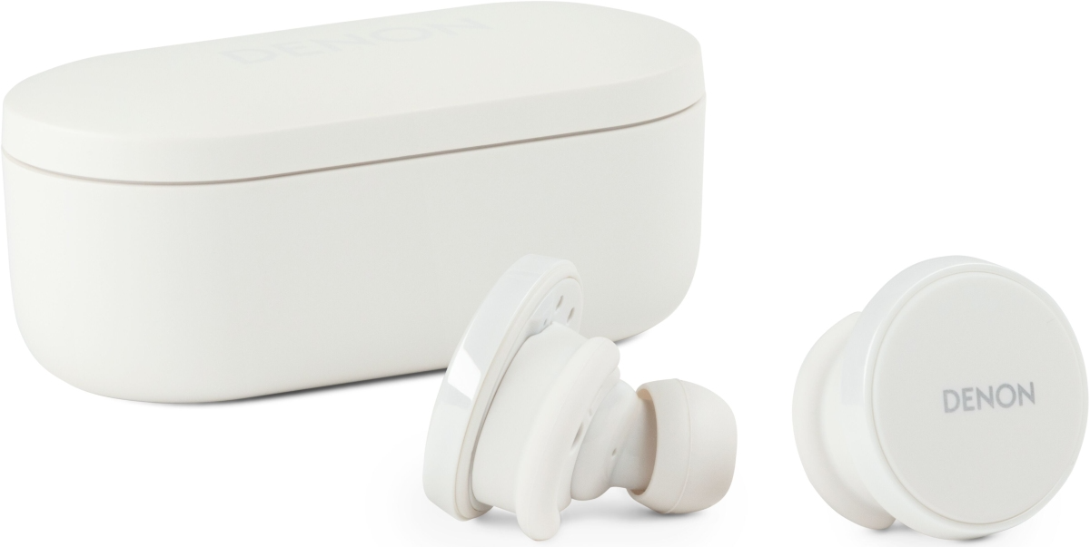 Denon® PerL Pro White Wireless Noise Cancelling Earbuds | Sound 