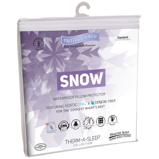 Protect-A-Bed® Therm-A-Sleep White Snow Waterproof Standard Pillow Protector-2