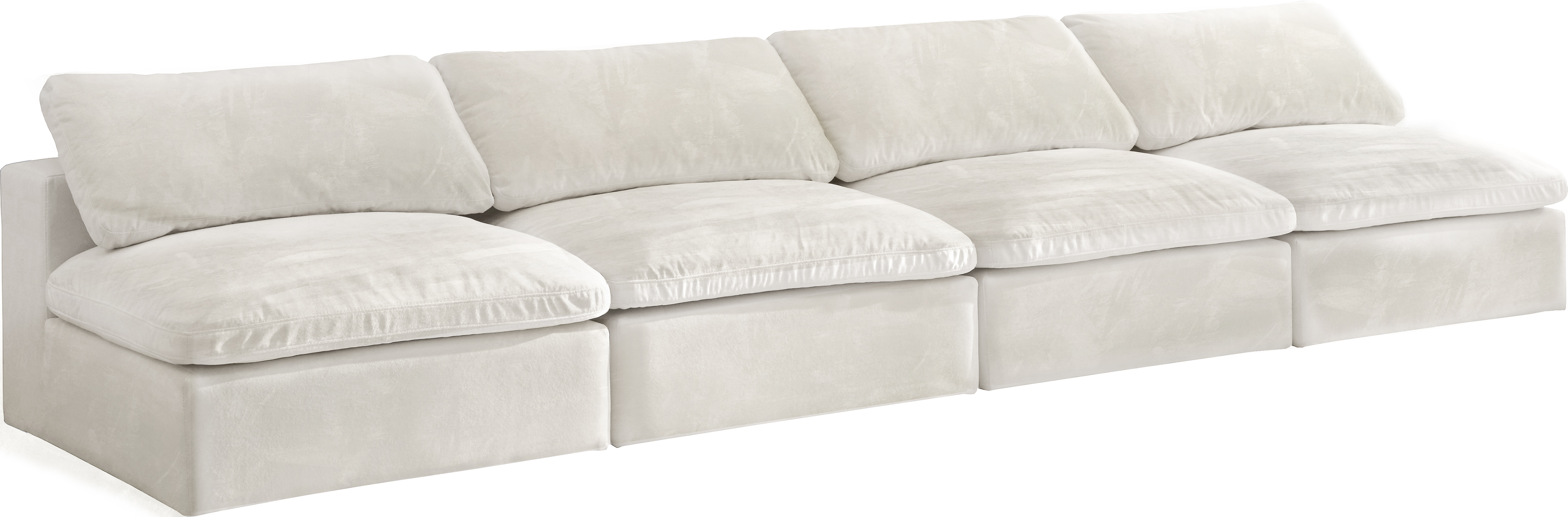 Velvet armless sofa top