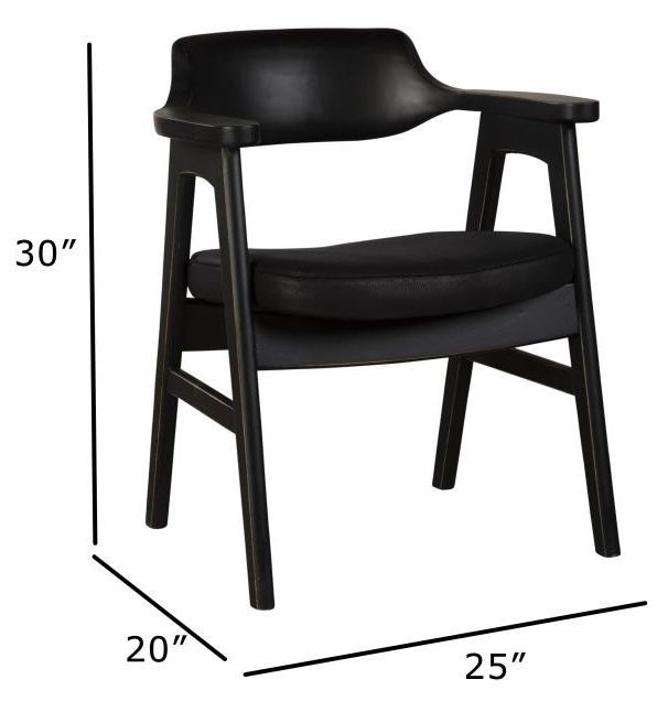 Nest Home Collections Wagner Black/Vintage Black Arm Chair-2