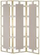 Currey & Company Camille Cream/Brushed Brass/Mirror Screen-1