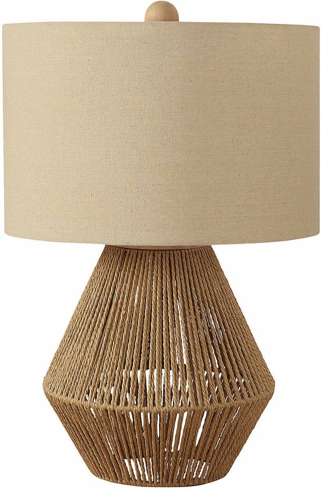 Monarch Specialties Inc. 22"H Brown Rope Table Lamp-0