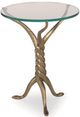 Century® Carrier and Company Case Brooke Glass Top Drink Table with Antique Brass Base-0