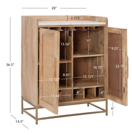 Powell® Raphael Natural Bar Cabinet-2