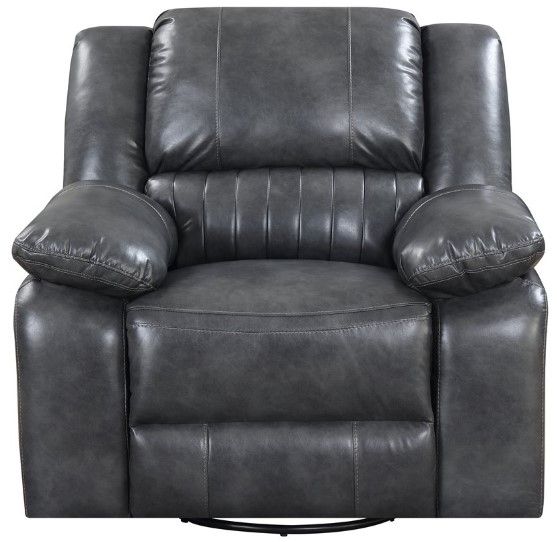 Emerald Home Navaro Gray Swivel Glider Recliner-1