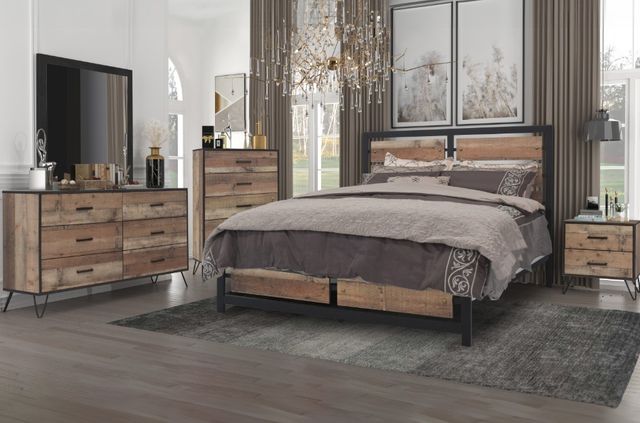 New Classic® Home Furnishings Elk River 4-Piece Rustic King Panel Bedroom Set-1