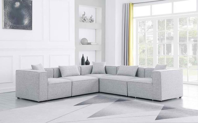 Meridian Furniture Cube 5-Piece Grey Modular Sectional Set-3