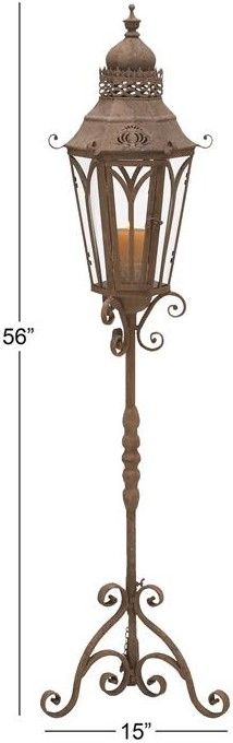 Deco Marche Brown Floor Candle Lantern-2