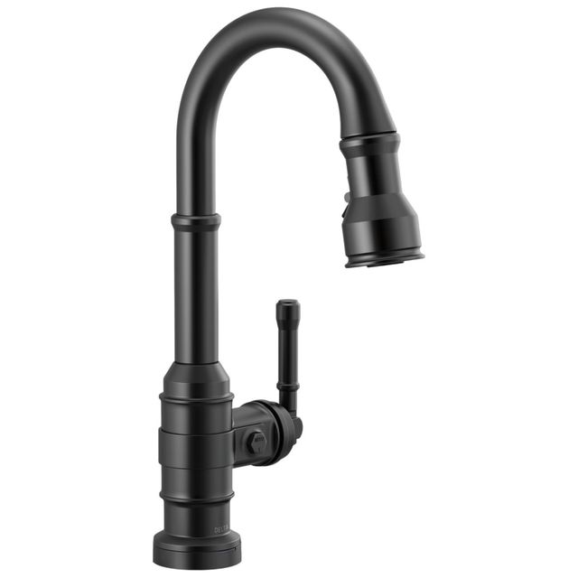 Delta Broderick® Matte Black Touch2O® Bar/Prep Faucet with Touchless Technology-0