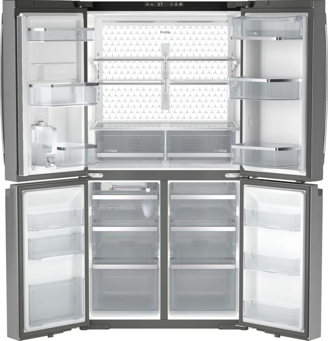 GE Profile™ 36 in. 28.3 Cu. Ft. Fingerprint Resistant Stainless Steel Quad French Door Refrigerator with Dual Dispense AutoFill Pitcher-2