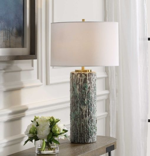Uttermost® Meltdown Ivory Teal Table Lamp-1