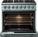 Viking® 5 Series 36" Splash Pro Style Dual Fuel (NG) Range with Polished Chrome Trim-1