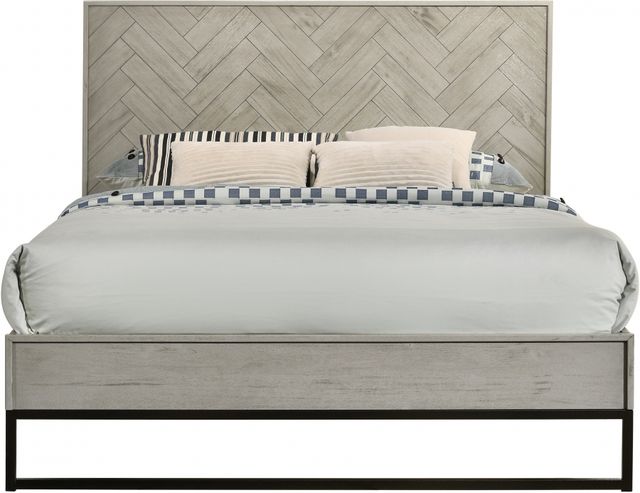 Meridian Furniture Weston Grey Stone Queen Panel Bed-1