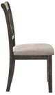 ACME Furniture Claudia II 2-Piece Beige/Weathered Gray Side Chair-4