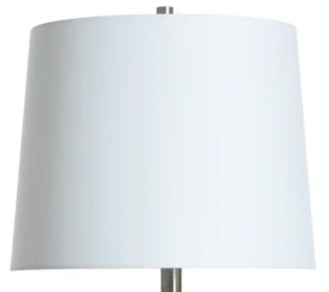 StyleCraft Clear/Brushed Steel 30" Glass Table Lamp-1