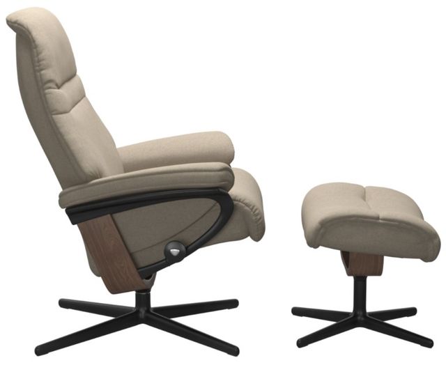 Stressless® by Ekornes® Customizable Sunrise Medium Manual Recliner and Ottoman with Cross Base-2