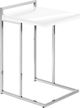 Monarch Specialties Inc. Glossy White 25"H Accent Table with Silver Base-0