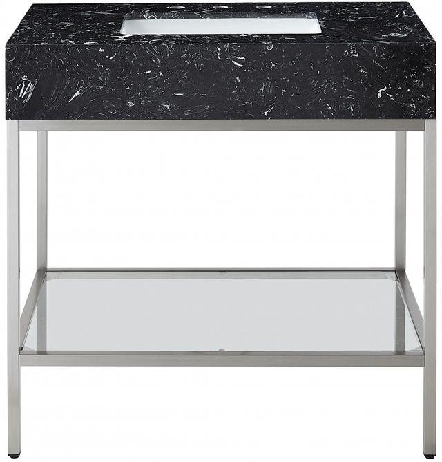 Meridian Furniture Marmo Black/Brushed Chrome 36" Bathroom Vanity-2