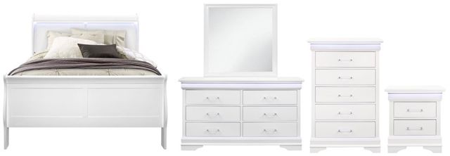 Global Furniture USA Charlie 5-Piece White Full Bedroom Set-0