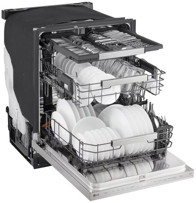 LG 24'' Printproof™ Stainless Steel FlushFit™ Top Contol Built-In Dishwasher with QuadWash Pro™-3