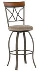 Powell® Hamilton Beige/Matte Pewter Swivel Bar Stool-0
