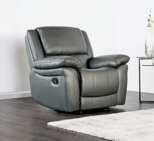 Furniture of America® Glarus Dark Gray Manual Recliner-2