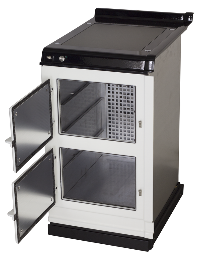 AGA 20" White Hotcupboard with Warming Plate-2