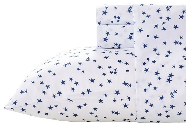 Olliix by Mi Zone Printed Blue Queen Sheet Set-1