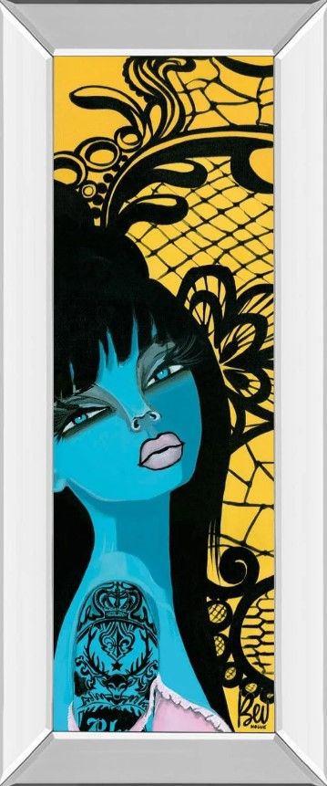 Classy Art Ink Chiffon l by Bev Hogue Mirror Framed Wall Art-0
