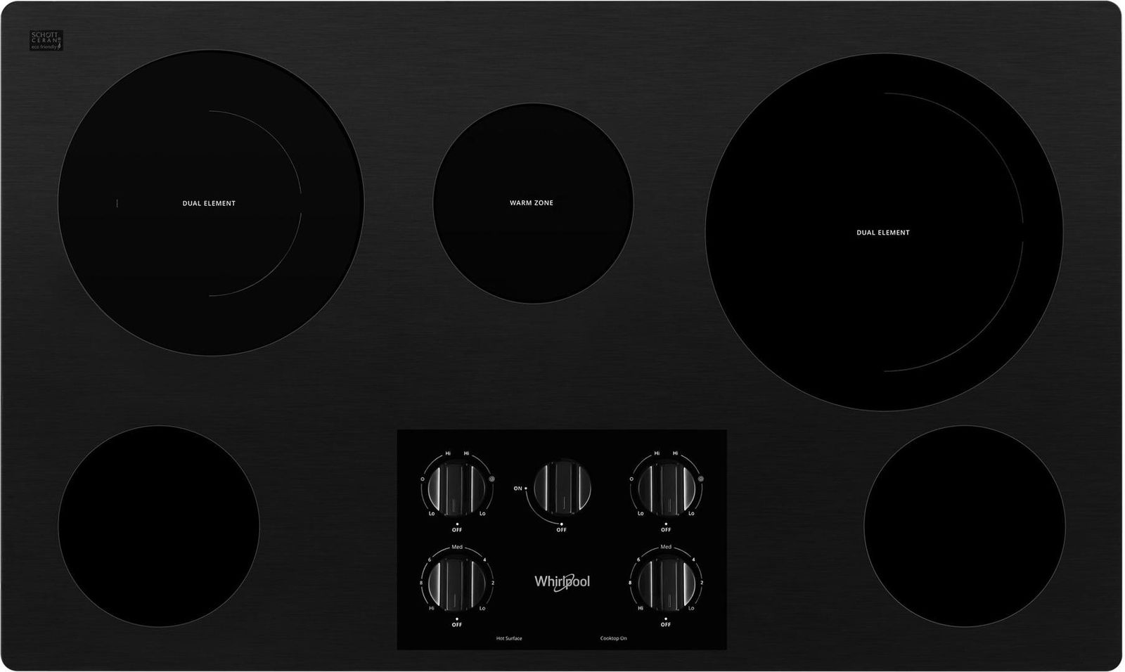 Whirlpool® 36" Black Electric Cooktop