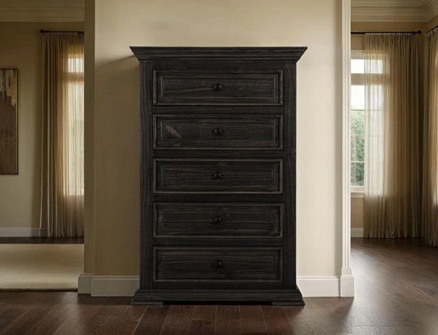 International Furniture Direct Terra Dark Black Chest-1