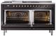 Ilve® Nostalgie II Series 60" Glossy Black Pro Style Dual Fuel Range-1