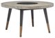 Magnussen Home® Ryker Coventry Gray Round Dining Table with Black Glass Insert Center-0