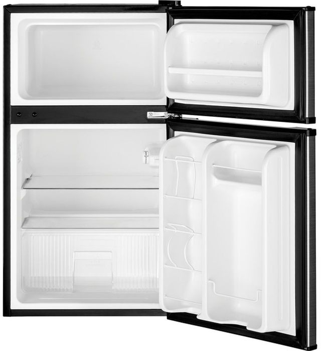 GE® 19" 3.1 Cu. Ft. CleanSteel® Double-Door Compact Refrigerator-1