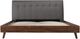 Mazin Furniture Fletcher Gray/Faux Walnut Queen Upholstered Platform Bed-3