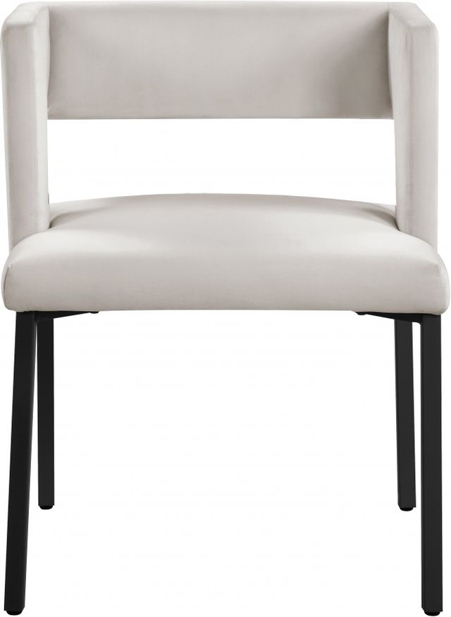 Meridian Furniture Caleb Cream/Matte Black Velvet Dining Chair-1