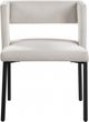 Meridian Furniture Caleb Cream/Matte Black Velvet Dining Chair-1