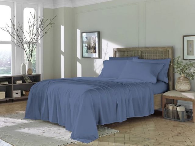 Sleeptone® Eucalyptus 6-Piece Flint Blue Moisture-Wicking Queen Sheet Set-3