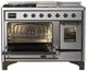 Ilve® Majestic III 48" Stainless Steel Pro Style Dual Fuel Liquid Propane Range with Triple Glass Door and Burnished Trim-3