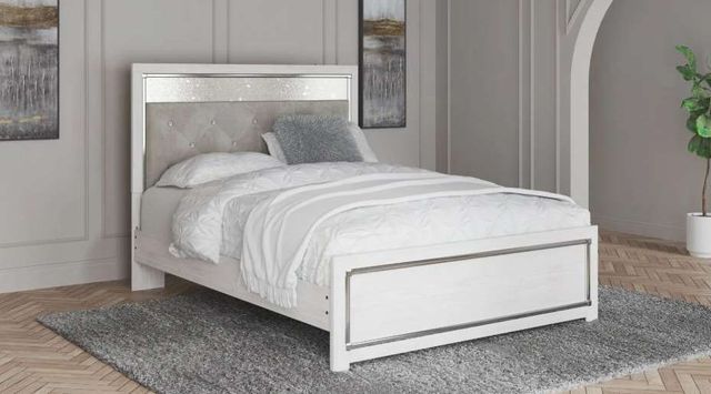 Signature Design by Ashley® Altyra White Queen Upholstered Panel Bed-3
