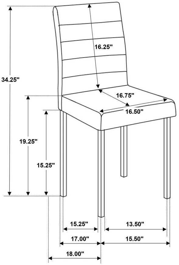 Coaster® Garza 4-Piece Black Upholstered Dining Side Chair Set-2