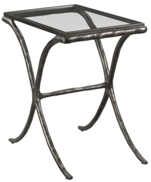 Kincaid® Milan-Acquisitions Glass Top Chairside Table with Gray Base-0