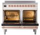 Ilve® Nostalgie II Noblesse 40'' Antique White Pro Style Induction Range with Copper Trim-1