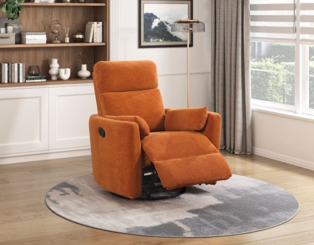 Homelegance® Desso Orange Swivel Glider Manual Reclining Chair-1