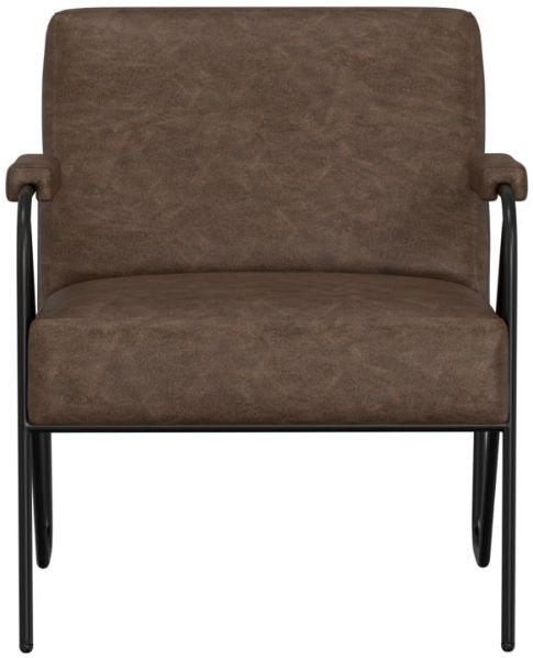 International Furniture Direct Lotus Brown/Blacksmithing Matte Black Accent Chair-1