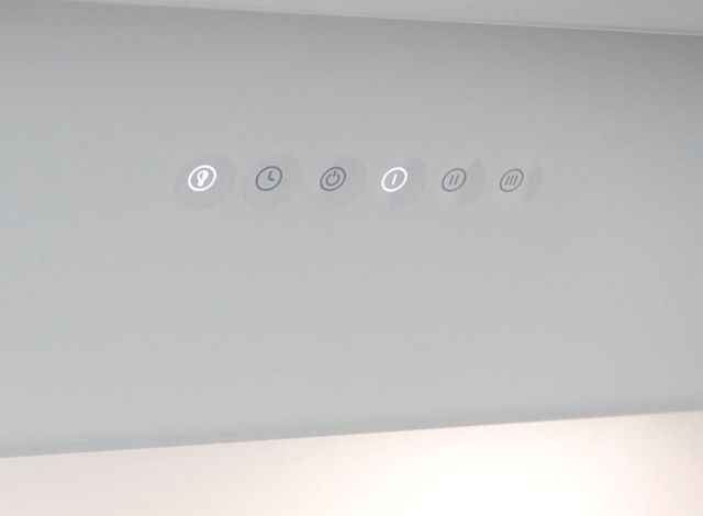 Zephyr Designer Collection Apex 36" Matte White Glass Wall Mounted Range Hood-4