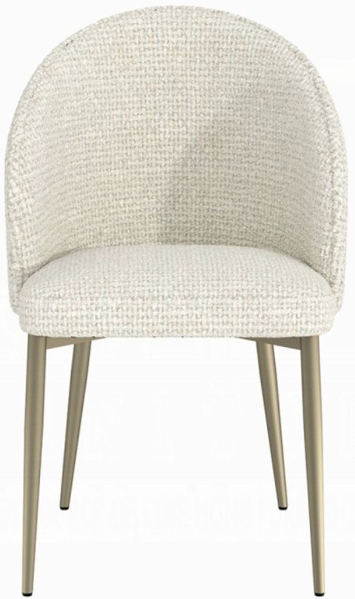 ACME Furniture Cora 2-Piece Champagne/White Upholstered Dining Side Chair Set-3