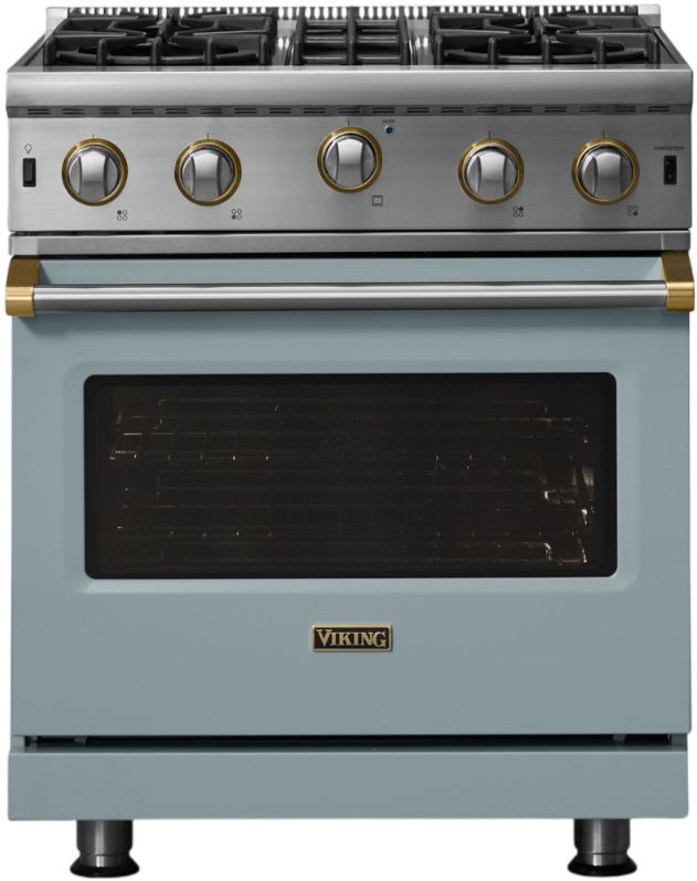 Viking® 5 Series 30" November Sky Pro Style Natural Gas Range-0